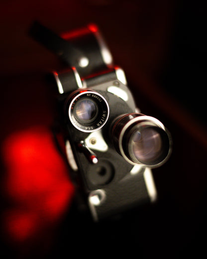 Bolex H16 w/ 25mm f1.4 lens (75mm not working perfectly, is a free gift)